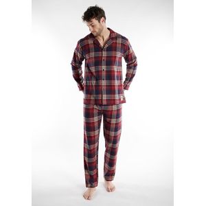 Tom Tailor pyjama heren doorknoop - rood/blauw geruit - 71477/424 - maat 48