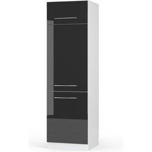 Vicco Fame-Line Keuken Koelkast ombouwkast – 60 cm Antraciet Hoogglans