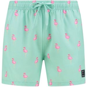Son Of A Beach - Flamingo - Zwemshort - Mintgroen - Roze