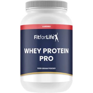 Fit for Life Whey Eiwit Pro Concentraat - Proteïne poeder - Eiwit poeder - Eiwit Shakes - Wei eiwit - Aardbei smaak - 1000 gram (30 shakes)