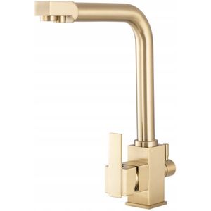 NOOK Kraan 3-Weg Geborsteld Goud - Keuken - Filterwater
