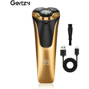 2in1 Gertzy Scheerapparaat - Digitale 3koppen Body Shaver + Precisie/Baardtrimmer - Usb-Oplaadbare 2in1 Shaver - Perfecte Reiseditie + Reisslot - Ultieme Lichaamshaar Verzorging - Goud