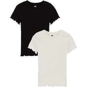 WE Fashion Meisjes geribd T-shirt, 2-pack