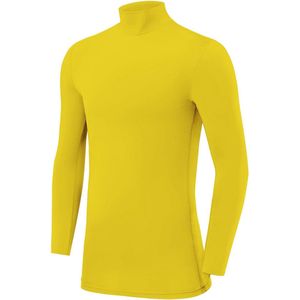 PowerLayer Heren Compressie Basislaag Top Lange Mouw Ondershirt - Mock Neck - Ronde Hals - Sonic Geel, S