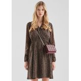 QS Jurk  geel / bourgogne / zwart / wit