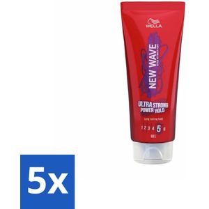 Wella – New Wave Ultra Strong Power Hold – Haargel – 200 ml - Bulkverpakking - 5 stuks