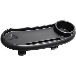 Multifunctioneel Kinderwagen Snackbakje met Bekerhouder - 3-in-1 Universele Kinderwagenbak - Herbruikbare Bekerhouder - Kinderwagen Accessoires (Zwart)