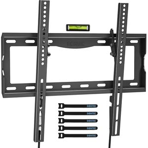 BONTEC TV muurbeugel voor 26-65 inch LCD/LED/OLED/Plasma-televisie plat en gebogen tot 55 kg, tv-houder, kantelbare ultraslim, max. VESA 400x400 mm