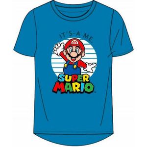 Super Mario t-shirt - blauw - Maat 104 / 4 jaar