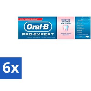 6 x Oral-B - Pro Expert - Tandpasta - Sensitive & Whitening - 75 ml - Tandpasta - Gevoelige Tanden - Whitening - Stralende Tanden - Mondverzorging