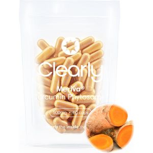 Clearly Kurkuma - Meriva® Curcumin Phytosome - 500mg - 60 Capsules - Kan Bijdragen aan Leverfunctie, Ontstekingsreacties en Immuunsysteem