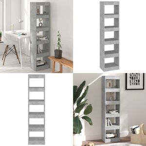vidaXL Boekenkast/kamerscherm 40x30x166 cm betongrijs - Boekenkast - Boekenkasten - Kast - Opbergkast