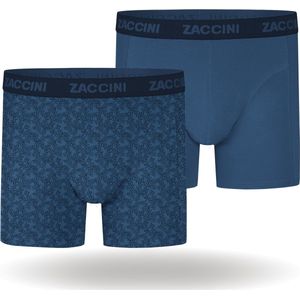 Zaccini Cotton Stretch Boxershorts - Blauw - 2 stuks - Heren onderbroeken - Boxer - 95% Katoen - Maat S