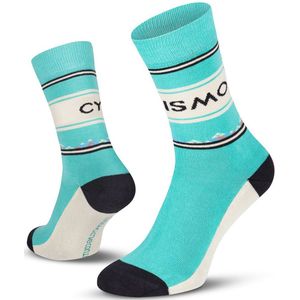 Le Patron Casual sokken Blauw Wit - Cyclismo Celeste - 39/42