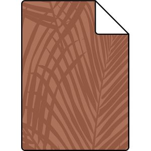 Proefstaal ESTAhome behang palmbladeren terracotta - 26,5 x 21 cm - 139370-S