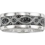 Thomas Sabo - Ring - Zilver - Zwart Zirconia - Breedte 9.0 mm