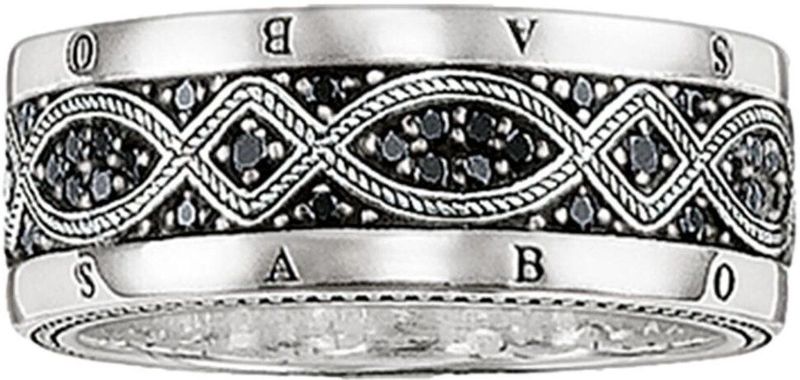 Thomas Sabo - Ring - Zilver - Zwart Zirconia - Breedte 9.0 mm