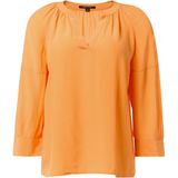 COMMA - Blouseshirt - Oranje - Crêpe - Raglanmouwen, Diepe Snit, Tuniek Kraag