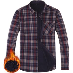Dik Geruit Overhemd voor Heren - Warm Sherpa Gevoerd Fleece met Lange Mouwen