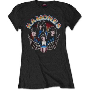 Ramones - Vintage Wings Photo Dames T-shirt - S - Zwart