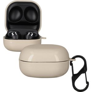 kwmobile cover voor oordopjes case - geschikt voor Samsung Galaxy Buds 2 Pro / Buds 2 / Buds Live - Beschermhoes draadloze oordopjes - Van TPU in crème