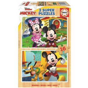 EDUCA - puzzel - 2 x 16 stuks - Mickey & Minnie