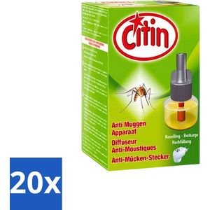 Citin Navulling Anti-Muggenstekker - Diffuseur - Bescherming tot 45 Nachten - Bulkverpakking - 20 stuks