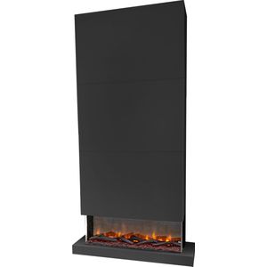 Xaralyn Disegno 90XLB elektrische wandhaard - zwart - 3-zijdige elektrische LED sfeerhaard - Plafondhoog - 1400 Watt verwarming - afstandsbediening