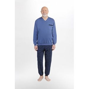 Martel Karol - pyjama blauw-100% katoen - gemaakt in Europa XXL