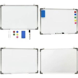 vidaXL Whiteboard magnetisch 50x35 cm staal wit - Magneetbord - Magneetborden - Schrijfbord - Schrijfborden