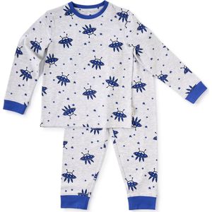Little Label Pyjama Jongens Maat 110-116/6Y - grijs, donkerblauw - Gestreept - Pyjama Kind - Zachte BIO Katoen
