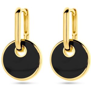 Zilver Verguld (Geel) Klapoorringen Onyx 1 Micron 2103632