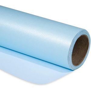 Blue Matte Wrapping Paper - Mini Roll - Solid Color Pearly - Glossy Paper Perfect for Wedding - Birthday - Christmas - Baby Shower - 43cm X 10m