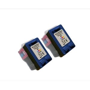 KATRIZ® huismerk inkt 2x HP C6657A(HP57) Kleur (2stuks) |HP DeskJet 450 serie/5500/5550/5652/OfficeJet 4110/6110/ HP Officejet 6110/HP Photosmart/100/120/230/7150