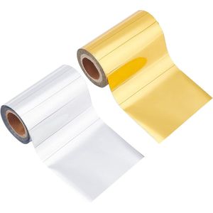 20 m gouden en zilveren plastic hete folie stempelen papier warmteoverdracht vinyl vellen hete stempelfolie voor kaartdecoratie - Set van 2 rollen