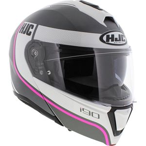 HJC I90 Davan - Mat Zwart / Wit / Roze