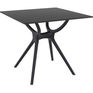 Tuintafel Dizo - Zwart 74cm - Tuinmeubelen- Eettafel - Buiten en binnen - Buitentafel - Salontafel