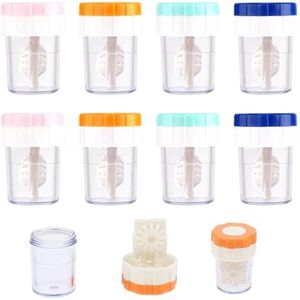 8-delig Contactlenshouder Set met Handmatige Draaifunctie en Oplosmiddel voor Contactlenzen