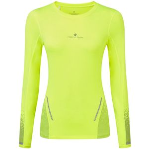 Ronhill - Wmn's Tech Reflect L/S Tee - Fluo Yellow - Hardloop T-shirt - Lange Mouwen