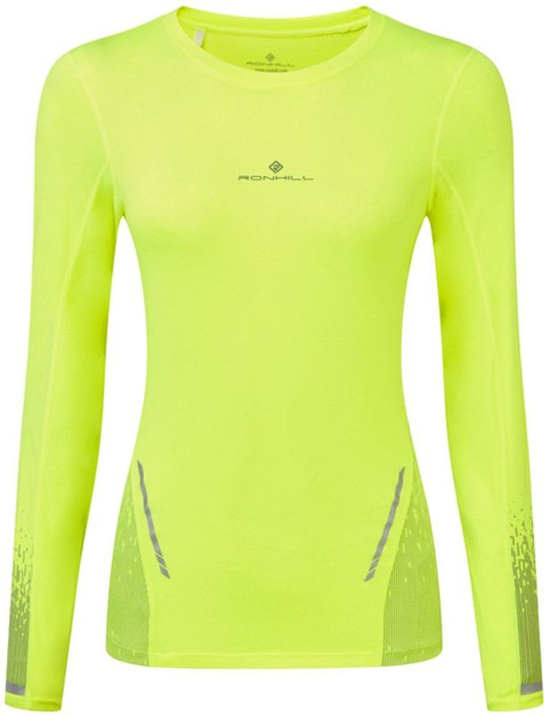 Ronhill - Wmn's Tech Reflect L/S Tee - Fluo Yellow - Hardloop T-shirt - Lange Mouwen