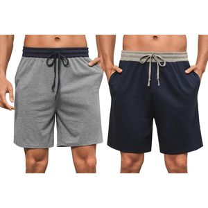 Korte Pyjamabroek voor Heren - Comfortabele Katoenen Loungebroek met Elastische Tailleband