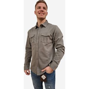 Indigo Denim - Heren Overhemd - Grijs - Regular Fit - Italianstyle