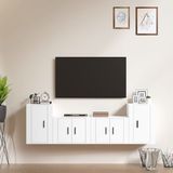 The Living Store TV-meubelset wit - 2 x 57x34.5x40cm en 2 x 40x34.5x60cm