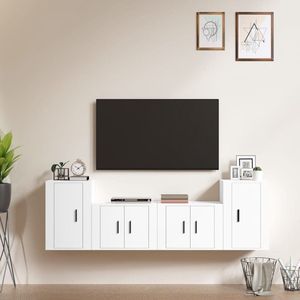 The Living Store TV-meubelset wit - 2 x 57x34.5x40cm en 2 x 40x34.5x60cm