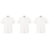 3-Pack maat L wit polo shirt premium van katoen voor heren - Polo t-shirts voor heren
