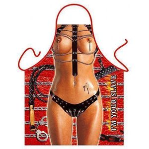 Benza Schort I'm your Slave vrouw - Sexy/Leuke/Grappige/Mooie Keukenschort