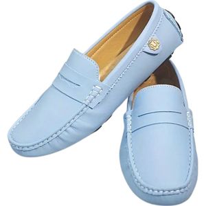 Bovista Loafers Heren - Met Hak - Herenschoenen - Instappers - Hemelsblauw - Maat 39.5