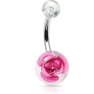 Piercing roos balletje roze
