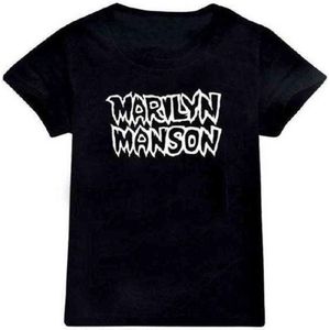 Marilyn Manson - Classic Logo Kinder T-shirt - Kids tm 8 jaar - Zwart