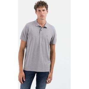 camel active Poloshirt met korte mouwen gemaakt van duurzaam katoen mix - Maat menswear-XL - Grijs